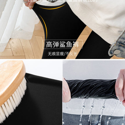 Nylon Shark Pants fleece-lined Outer Wear Leggings Women's Autumn and Winter Warm plus size Black Pants Yoga Sports Barbie Pants