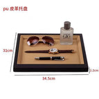Black edge leather tray