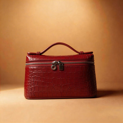 2025 New Cosmetic Bag Cross-Border Fashion Lp19 Lunch Box Bag Second Generation Ostrich Leather Handbag Crossbody Bag for Women