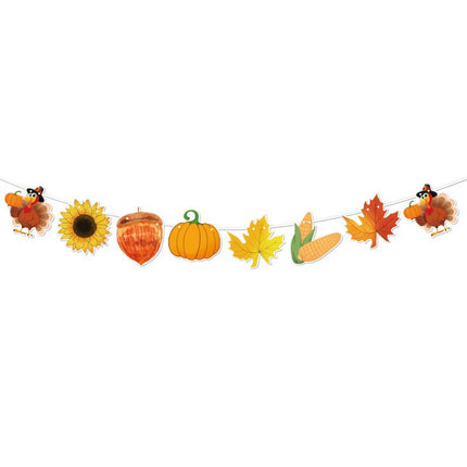 Amazon New Cross-Border Holiday Theme Party Supplies Thanksgiving Flag Banner Garland Hanging Decorations