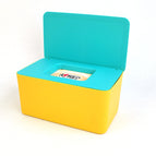 Blue cover and yellow bottom