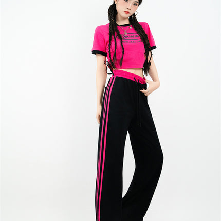 Korean Girl Group Student Cheerleading Performance Navel-Baring Performance Costume Ds Singing Suit Cheerleading Basketball Baby Suit