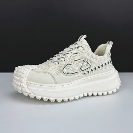2025 Summer New Men's Shoes Increased Thick Bottom Breathable Mesh Sports Casual Shoes Mecha Style Niche Torre Shoes