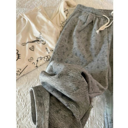 Ice Silk Floral Wide-Leg Pants for Women, Summer Thin High-Waisted Loose Slimming Drape Lazy Fashion Casual Straight-Leg Long Pants
