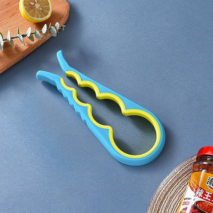 in stock four-in-one bottle opener kitchen multifunctional can opener can screwing cap non-slip labor-saving bottle opener