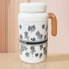 Cup + tea separator + cup brush / 1000ml [black rose] handle office