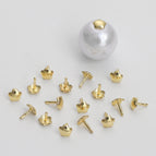 Copper pattern nail cap 4x 6mm electroplated 14K gold 10/bag