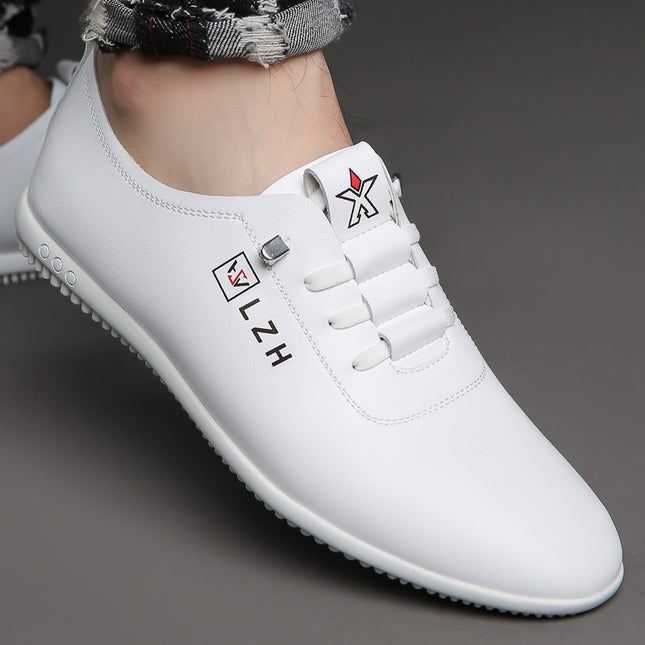 Summer Slip-on Breathable White Shoes Men's All-match Casual Soft Bottom Driving Shoes Lightweight Bean Shoes Soft Top Men's Shoes