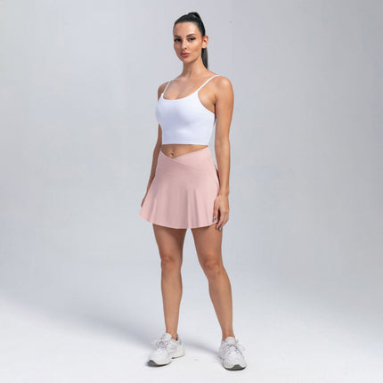 Cross-border Nylon Sports Skirt Yoga Shorts Skirt Tennis Skirt Fitness Clothes Running Outdoor High Waist Yoga Clothes Women