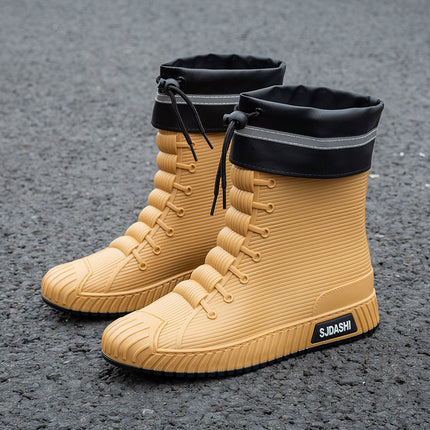 New Rain Boots for Men and Women, Waterproof Shoes, Short-Tube Adult Fashion Student Korean Style Mid-Tube Non-Slip Water Boots, Trendy and Versatile