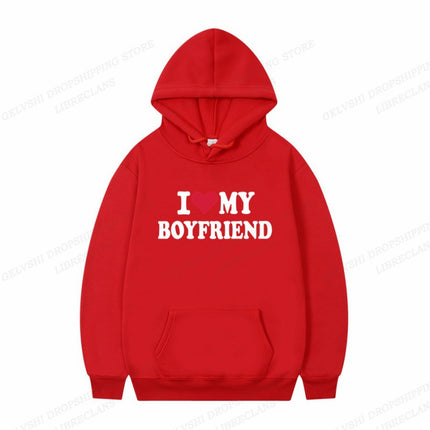 [Cross-border European Code] I Love Boyfriend Hoodie Men Fashion Hoodie