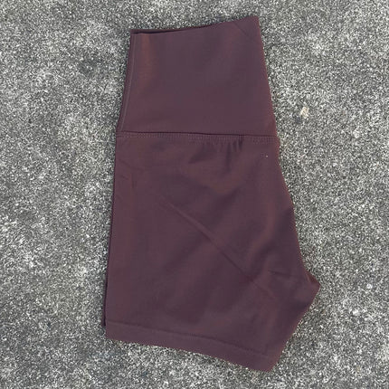 New Nude High-Waist Brushed Shorts Yoga Wear Nylon Shorts Women's Tight Yoga Three-Point Sports Shorts Peach