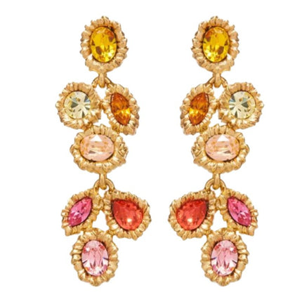 Oscardelarenta Long Style Fashionable Exaggerated Retro Old Warm Color Niche Design Accessible Luxury Earrings for Women