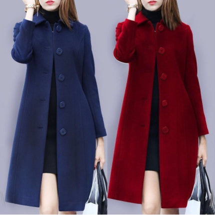 Woolen Coat Women's Mid-length British-style 2024 Spring New Slim-fit Woolen Coat Women's Slim-fit Woolen Suit