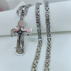 Steel color pendant 6mm*70cm flat section chain / S.STEEL