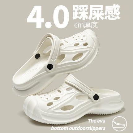 Croc Shoes Men's Outdoor Wading Shoes New Anti-Slip Slippers Outer Wear Deodorant Eva Seaside Toe-Cap Garden Shoes for Men