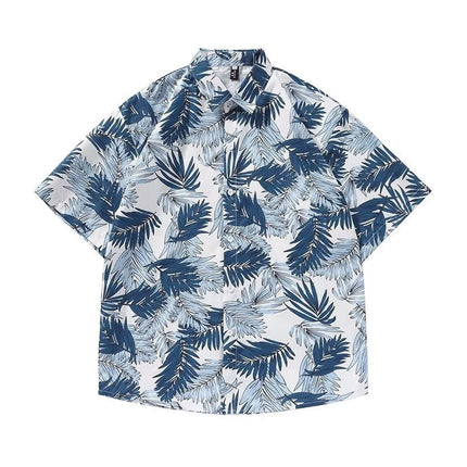 Men's Shirt Printed Summer New Thin Loose Casual Fashion Seaside Vacation Style Beach Top All-Match