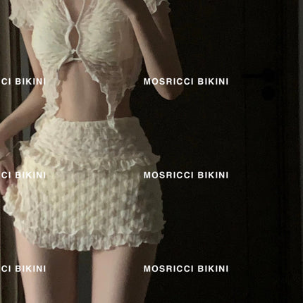 2026 Designer New Two-Piece Women's Swimsuit Bikini Three-Piece Set Hot Girl Swimwear Covering Flaws Hot Spring Wholesale