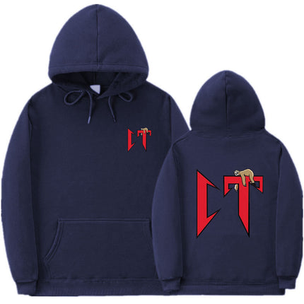 European Size Rib Bottom Fashion Printed Sweatshirt Loose Hoodie Men's and Women's Casual Sports Sweatshirt