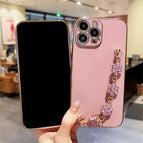 iphone  12PROMAX / Electroplated rhinestone bracelet (cherry blossom purple)