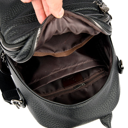 Foreign Trade Hot-Selling Women's Backpack 2026 Simple Solid Color Black Travel Backpack Multifunctional Girls' School Bag Backpack
