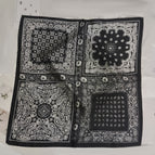 Spliced cashew black silk scarf square scarf