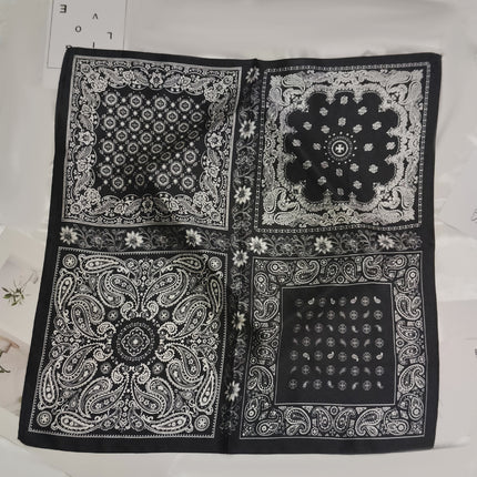 Korean Cashew Silk Scarf Women's Square Scarf Leopard Print Silk Scarf Imitation Silk Scarf Elegant Fashion Four Seasons Cross-Border Printed Scarf