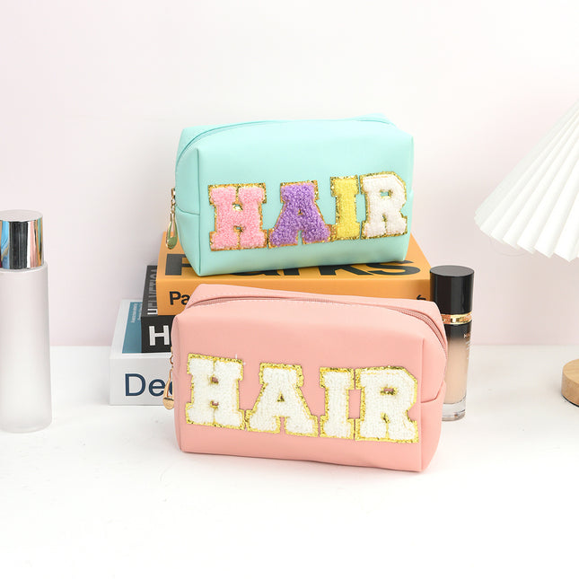Cross-Border Popular Letter Cosmetic Bag Large Capacity Portable Toiletry Bag Portable Waterproof Cosmetic Multi-Functional Storage Bag