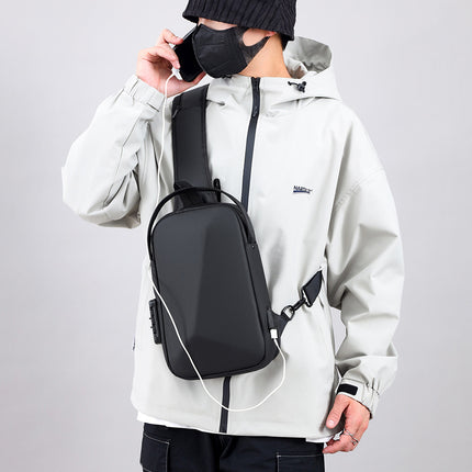 Large Capacity Outdoor Riding Crossbody Bag Men's Multifunctional Usb Rechargeable Shoulder Bag Business Simple New Chest Bag
