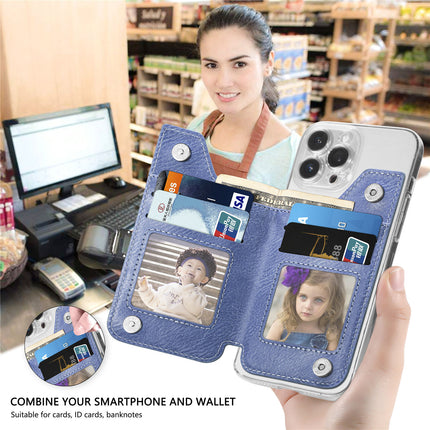 Hot-selling simple mobile phone card bag card holder left and right flap multi-color zipper card holder back card bag creative personality