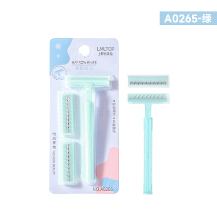 Lmltop Women's Double-Layer Rake Knife Comes with 2 Blades, Armpit Hair Manual Shaver, Shaver Wholesale A0265