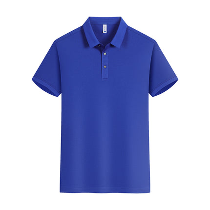 High-Quality Ice Silk Short-Sleeved Polo Shirt with Custom Printed Logo, Summer Breathable Lapel Quick-Drying Work Clothes, Work Clothes Printing
