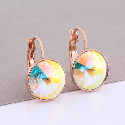 Cross-border Hot Selling 12mm Round Edge Color Earrings Jewelry Classic Earrings Women's Simple Fashion Elegant Commodities