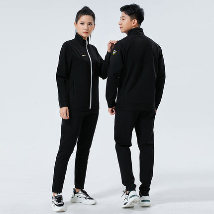 New Badminton Uniform Jacket Black and White Suit Men's and Women's Long-Sleeved Volleyball Uniform Table Tennis Uniform Competition Training Uniform