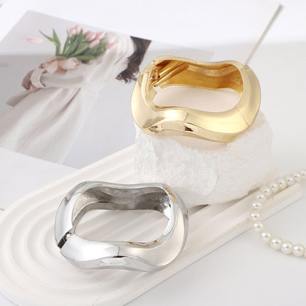 Fashion Irregular European and American Cross-border New Bracelet Metal Gossing High-grade Bracelet Opening Design Bracelet
