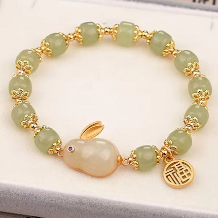 Imitation Hetian Yu bracelet female ins niche design non-fading retro light luxury temperament bracelet girlfriends gift Bai match