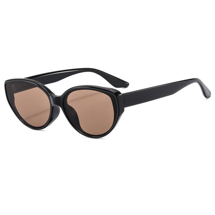 Vintage Cat's Eye White Sunglasses Women's 2024 New Square Face Slimming Travel Sun Protection Sunglasses Premium Sense