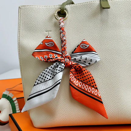 High-grade Handbag Handle Ribbon Bag Handle Handle Accessories Silk Scarf Handbag Tie Bag with Decorative Ribbon Pendant