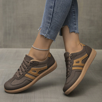 Foreign Trade Large Size 2024 Autum New Flats-Soled Casual Outer Wear Non-Slip Moral Training Shoes Lace-Up Lightweight Sports Shoes for Women