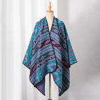 Slit scarf-blue