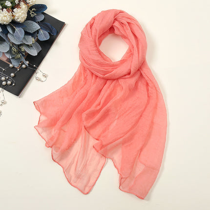 New Pure Color 30D Chiffon Silk Scarf, Fashionable Oversized Chiffon Beach Towel, Travel Sun Protection Gauze Scarf, Spot Wholesale