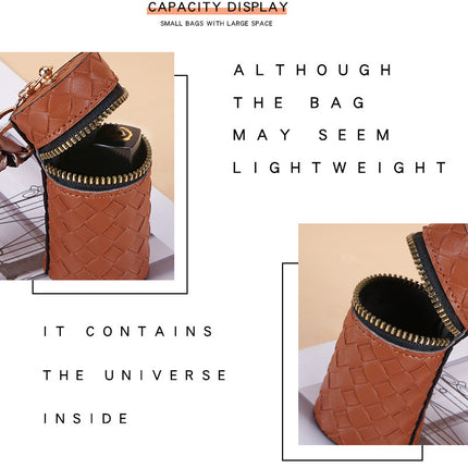 High-End Luxury Coin Purse Pendant Earphone Bag Lipstick Mini Keychain Bag Retro Bucket Lipstick Bag Simple Pendant Bag