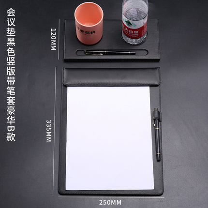 High-End Leather Hotel A4 Writing Board with Magnetic Buckle, Leather Coaster, Folder, Signing Document Board, Can Be Printed with Logo