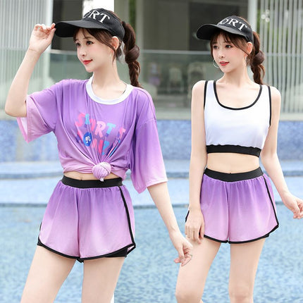 Swimwear Women's Split Conservative Seaside Vacation Three-piece Set 2025 New Flesh Covering Slimming Slight Fat Girl's Swimwear 200
