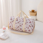 Red floral boston bag (polyester style) / 48*24*28CM