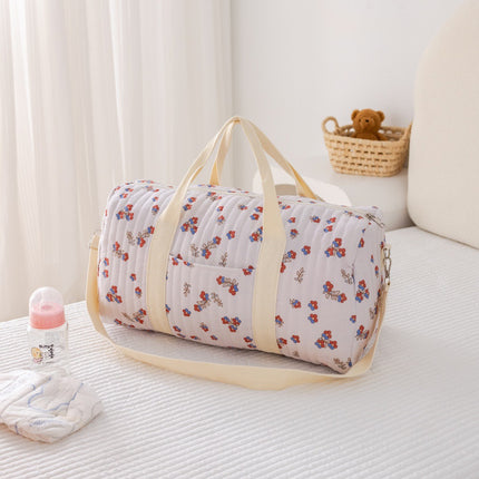 Korean Ins Embroidered Satchel Crossbody Boston Bag Large Capacity Lightweight Storage Travel Bag