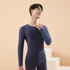 Navy men's cashmere silk suit / L