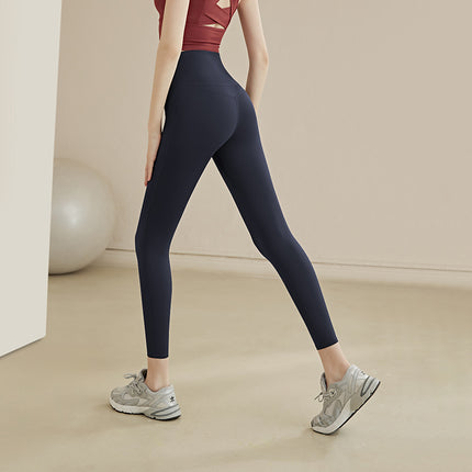 No Embarrassment Line Naked Yoga Pants Women's High Waist Hip-lifting Tight Pants Peach Hip Running Pants Sports Fitness Pants