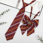 Burgundy yellow strip m (tie + collar flower)