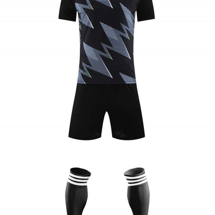 Football Uniform Suit Men's and Women's Game Team Uniform Adult Children's Sports Short-Sleeved Training Uniform Summer Breathable Football Jersey